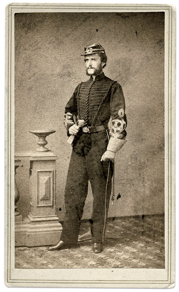 The first colonel of the 3rd, Andrew J. Morrison, drank heavily and had been relieved of command of his former unit, the 26th New Jersey Infantry, for leading it the wrong way during the Chancellorsville Campaign. Alcohol problems ended his connection to the 3rd in 1864. Carte de visite by Loud of New York City. John Kuhl Collection.