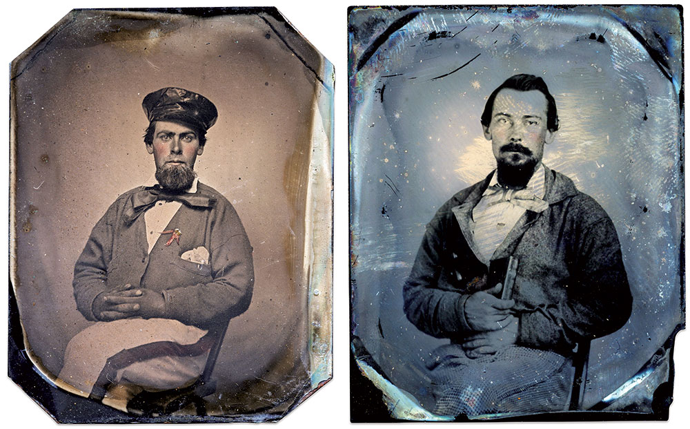 Samuel, left, and Lafayette. Ninth plate tintype, left, and ruby ambrotype by unidentified photographers.