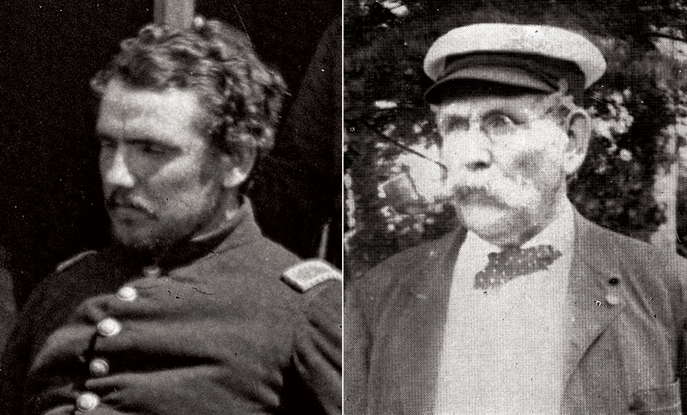 The elderly Abbott, with his bushy mustache, distinctive ear shape, and twinkling eyes, bears a strong resemblance to the young lieutenant in the mystery photo. Left: National Portrait Gallery, Smithsonian Institution; Frederick Hill Meserve Collection. Right: Collections of the New York State Library, Manuscripts and Special Collections, Albany, N.Y.