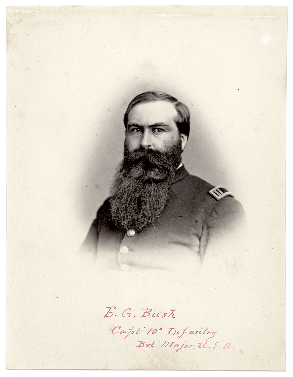 Capt. Edward G. Bush assisted Fisher. Albumen print by an unidentified photographer.