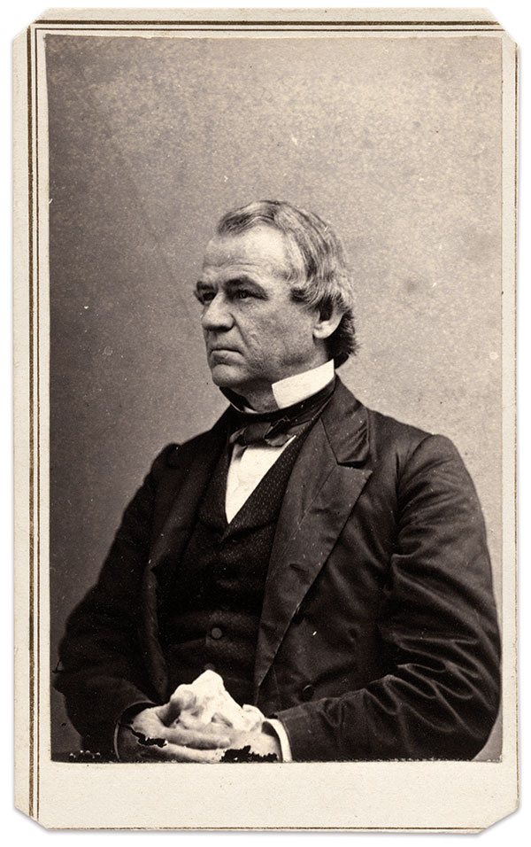 President Johnson. Carte de visite by Algenon S. Morse of Nashville, Tenn. National Portrait Gallery.