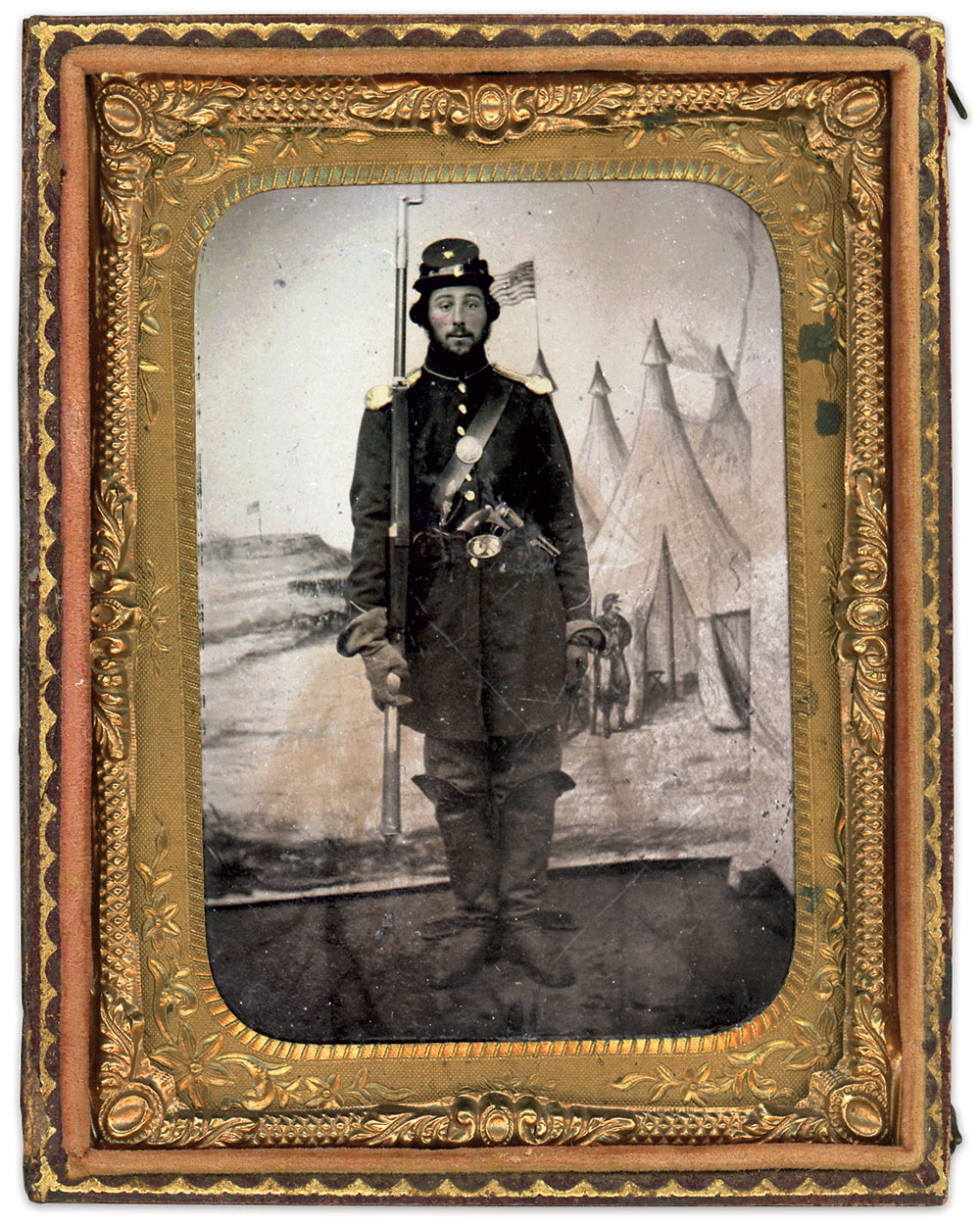 Quarter plate tintype by an unidentified photographer. Frank Graves Collection.