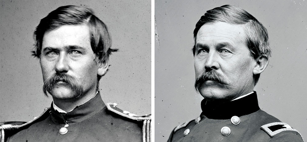 Glass negatives of Atlee, left, and Buford. National Portrait Gallery (Atlee) and Library of Congress (Buford).