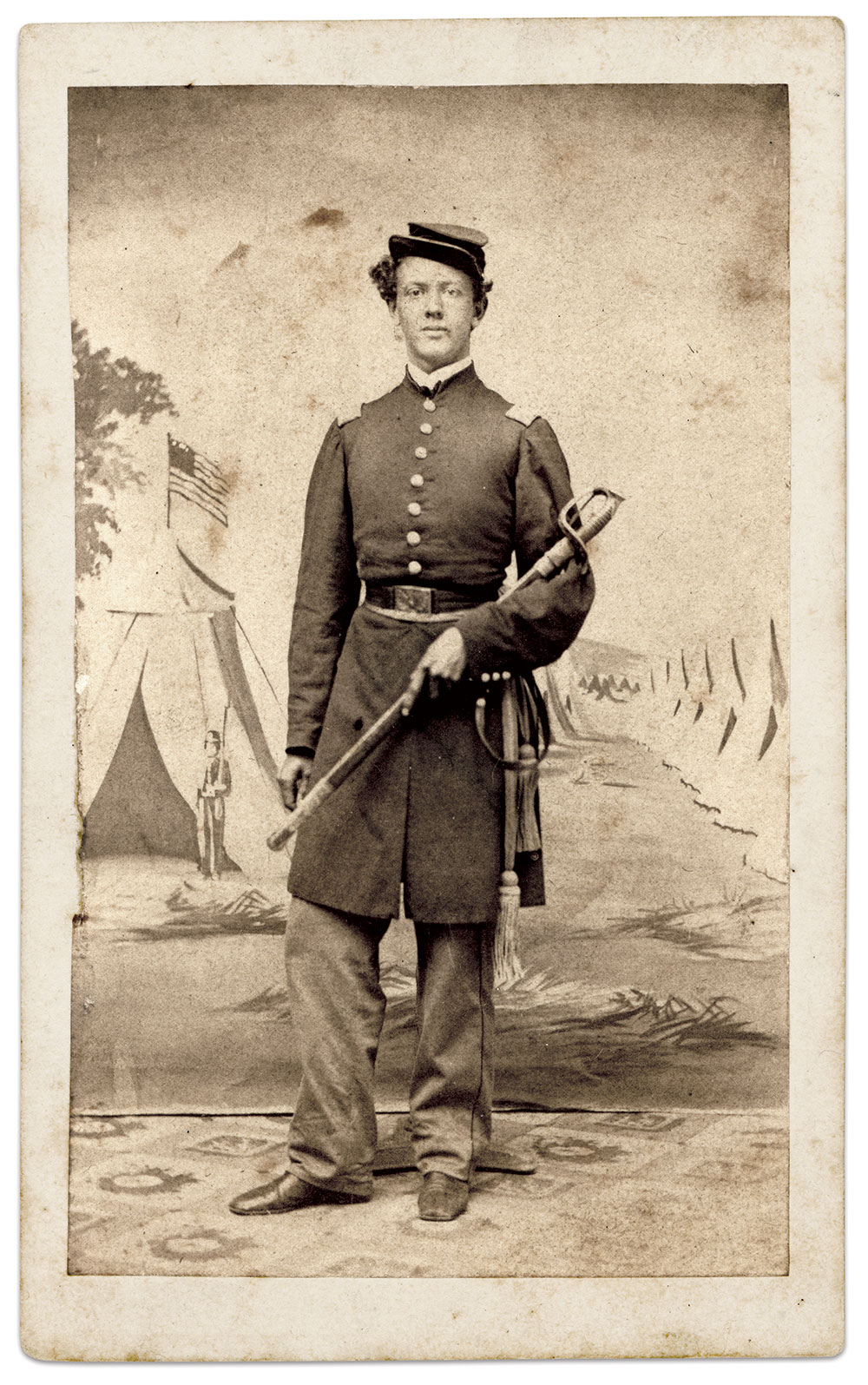 Andrew Geddes pictured as a company officer. Carte de visite by an unidentified photographer. Michael Huston Collection.