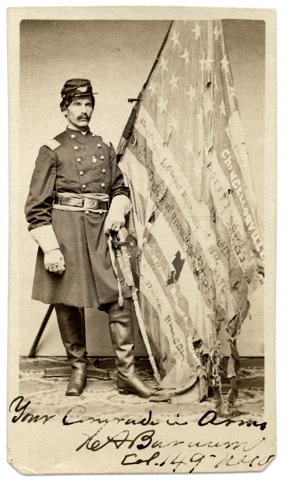 Barnum pictured as a colonel. Carte de visite by H. Lazier of Syracuse and Oswego, N.Y. Rick Carlile Collection.