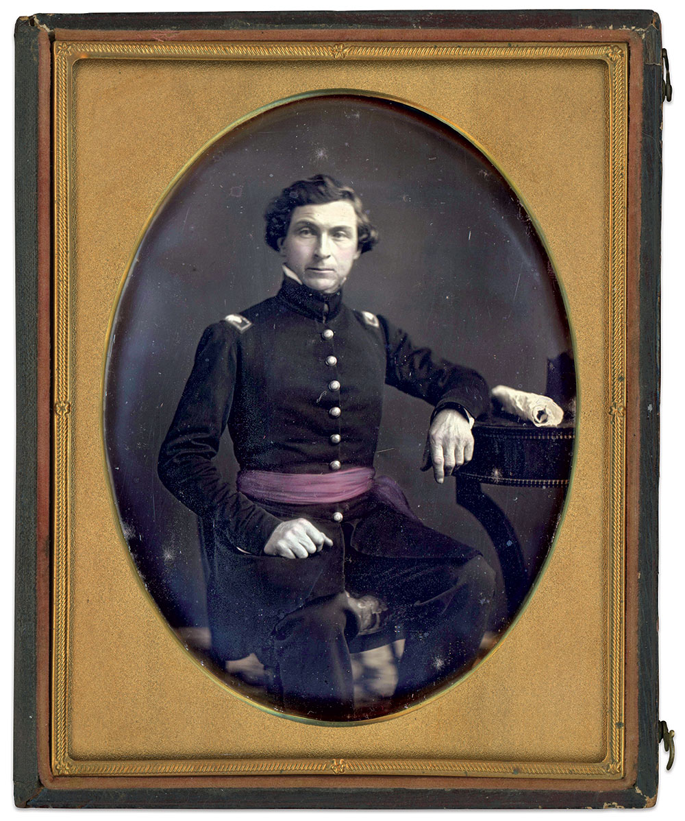Guyer, pictured as a colonel circa 1850. Half-plate daguerreotype by an unidentified photographer. Dan Binder Collection.