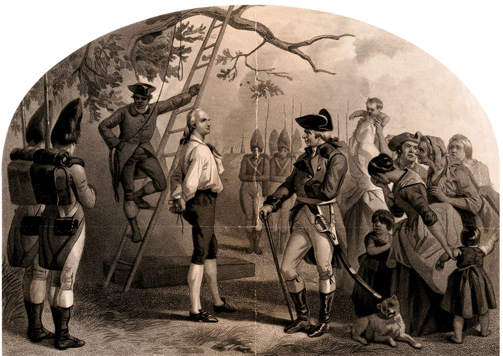 The hanging of Nathan Hale directly impacted Eneas, for the young patriot charged by the British with spying was a family friend. Library of Congress.