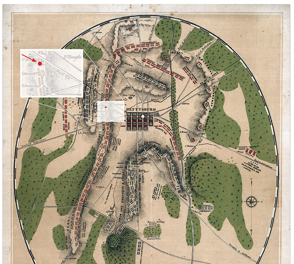 Approximate position of prisoners and camera direction. Library of Congress.