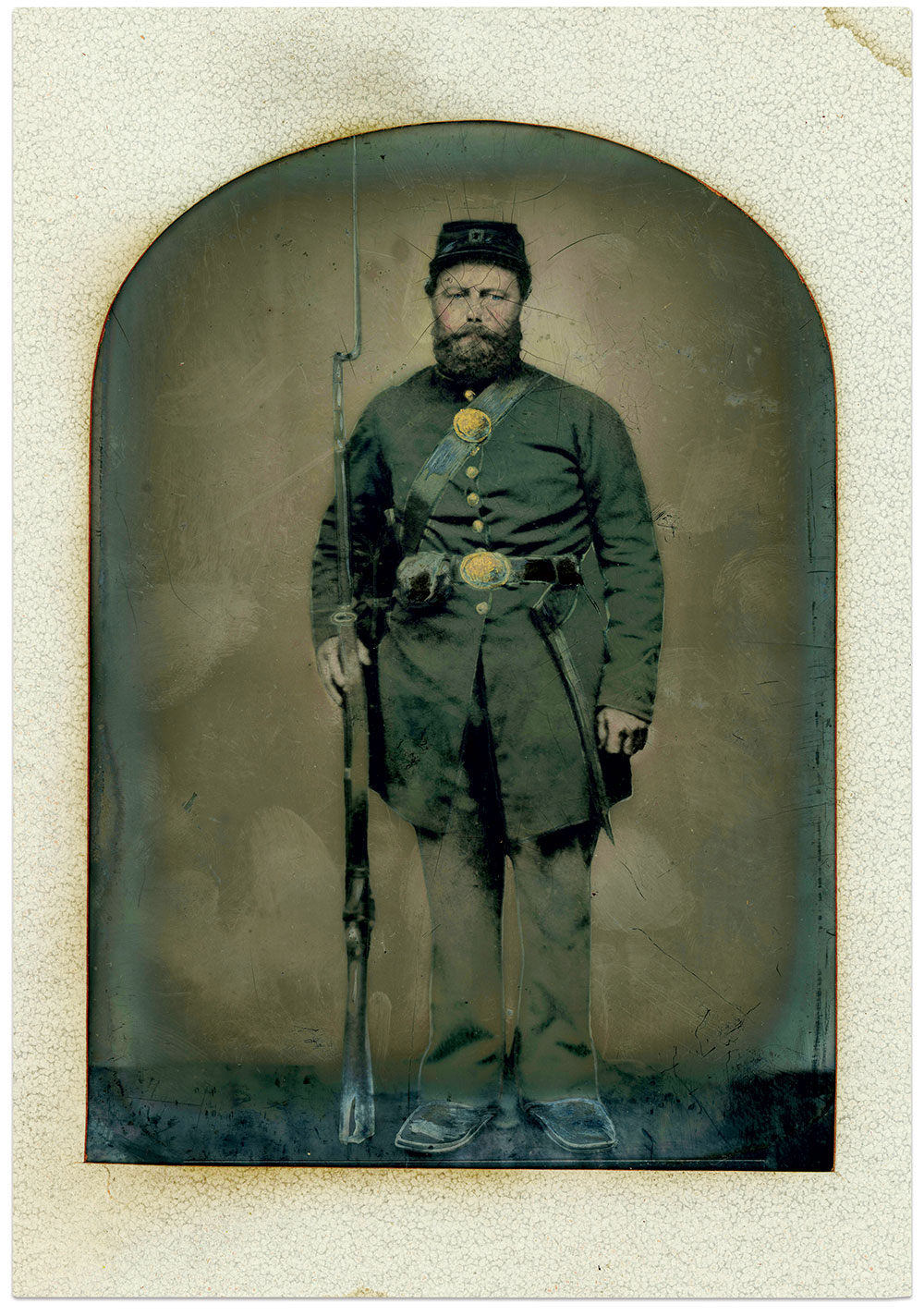 Frederick Gilhousen. Full-plate tintype copy of a wartime image by an unidentified photographer.