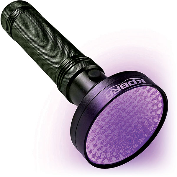 The Kobra Black Light 100 LED Flashlight. Kobra Products.