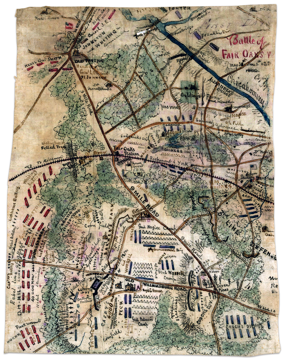 The Battle of Seven Pines, also known as Fair Oaks, May 31-June 1, 1862. Library of Congress.