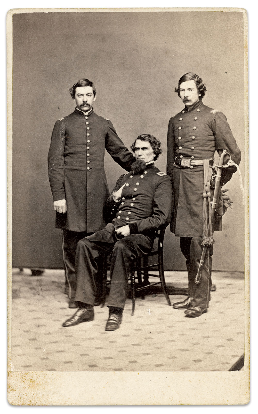 Flanked by his sons: With William, left, and John. Carte de visite by Gutekunst of Philadelphia, Pa. Author’s collection.