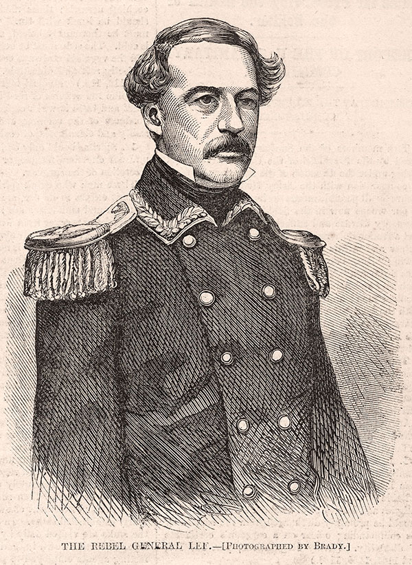 An engraving of Gen. Robert E. Lee from the Aug. 21, 1861, issue of Harper’s Weekly. National Portrait Gallery.