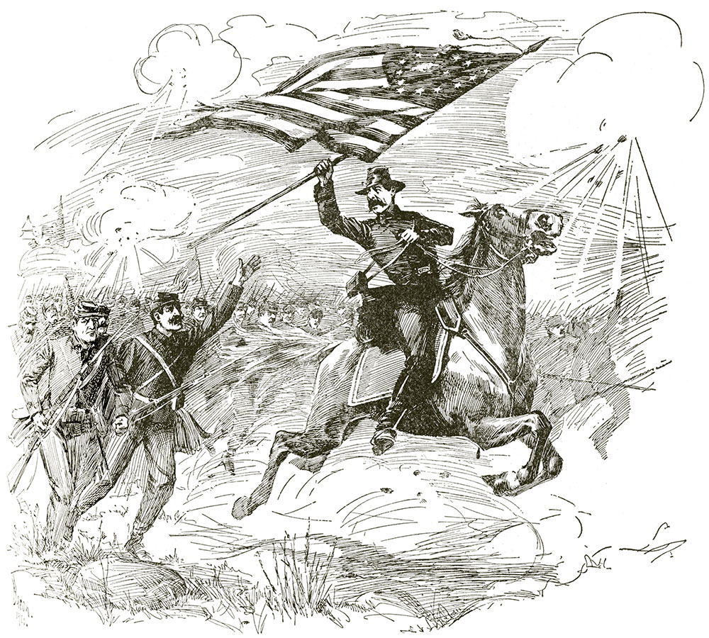 “Colonel Shaler at Chancellorsville” from the 1903 book Deeds of Valor by Walter F. Beyer and Oscar F. Keydel. Military Images.