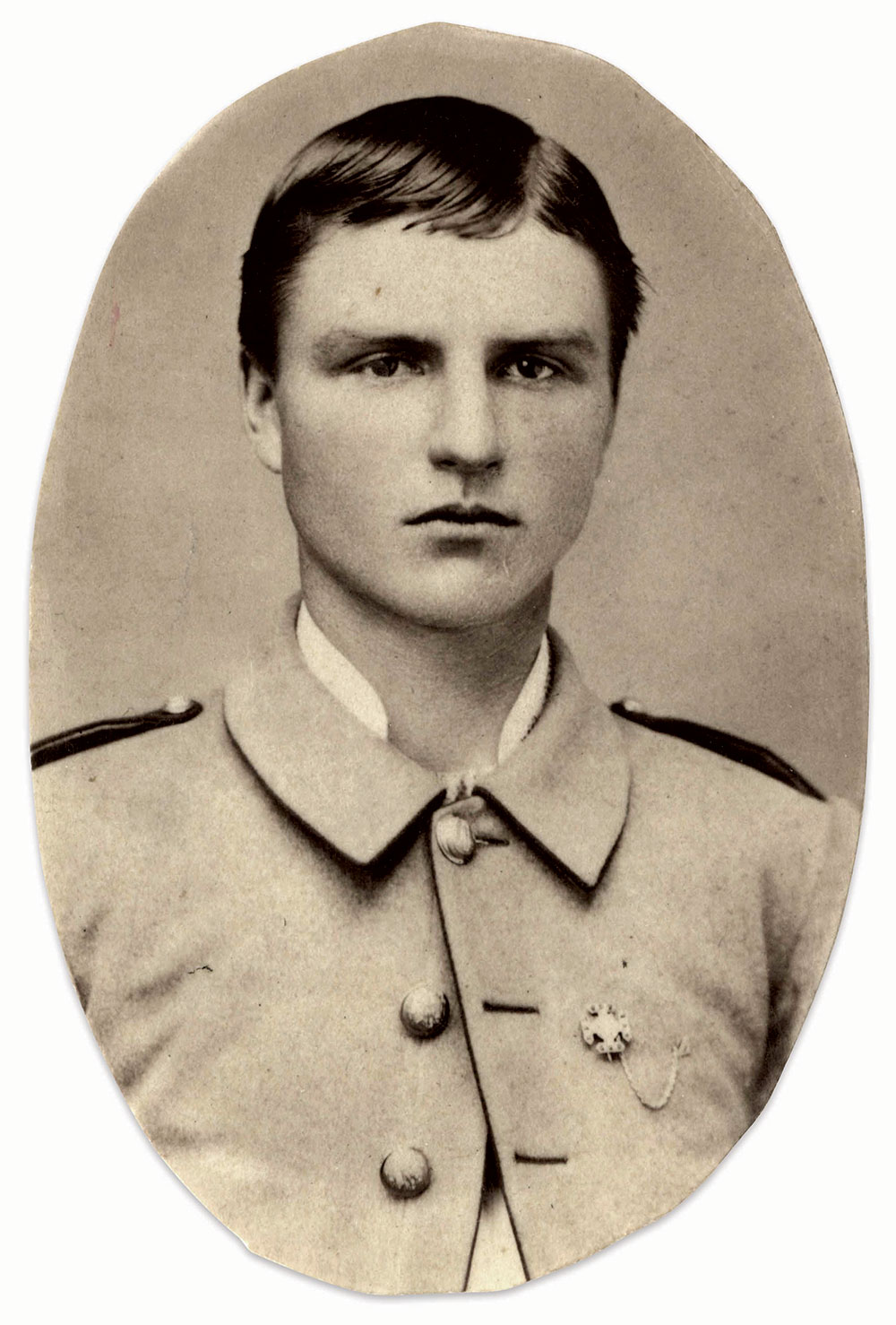 Cadet Gholson C. Harris, Corps of Cadets, Virginia Agricultural and Mechanical College (now Virginia Tech), ca. 1881-1883. Albumen print. Special Collections and University Archives, University Libraries, Virginia Tech. Used with permission.