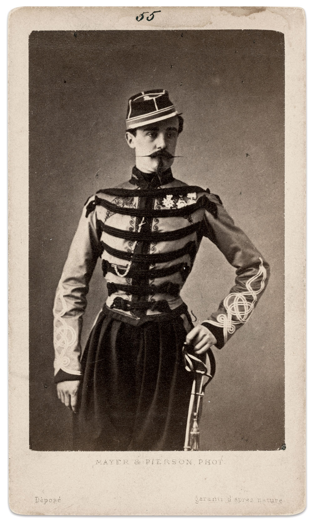 Influential friend in a high place: Jerome Napoleon Bonaparte II (1830-1923), West Point Class of 1852, proved a useful ally to Huse during his time in Europe. Carte de visite by Mayer & Pierson of Paris, France.