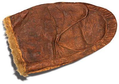 One of a pair of sealskin mittens donated by Frank to the Smithsonian Institution following the Polaris Expedition. National Museum of Natural History, Smithsonian Institution.