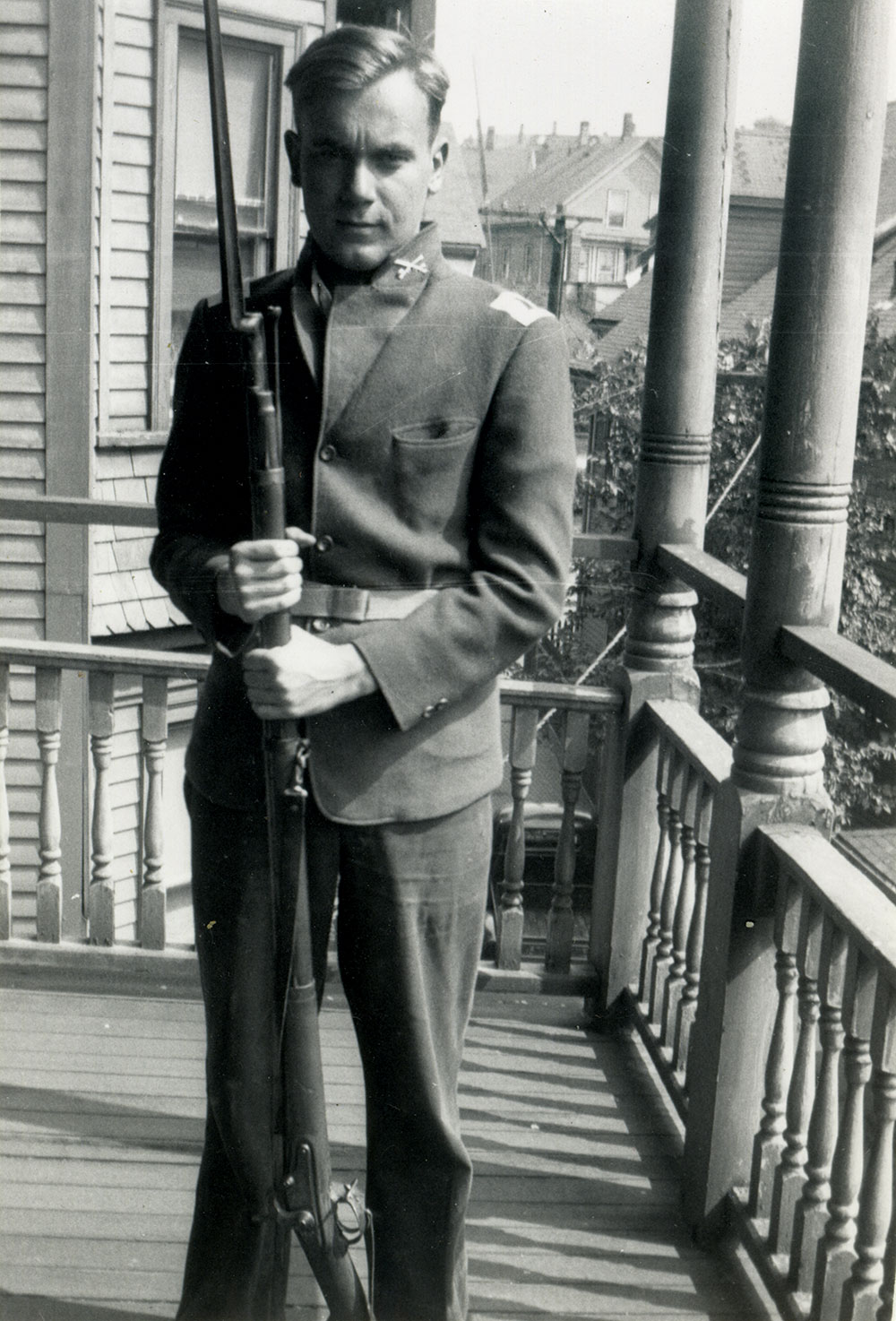 Caretaker of his great-grandfather’s musket. Courtesy of the author.