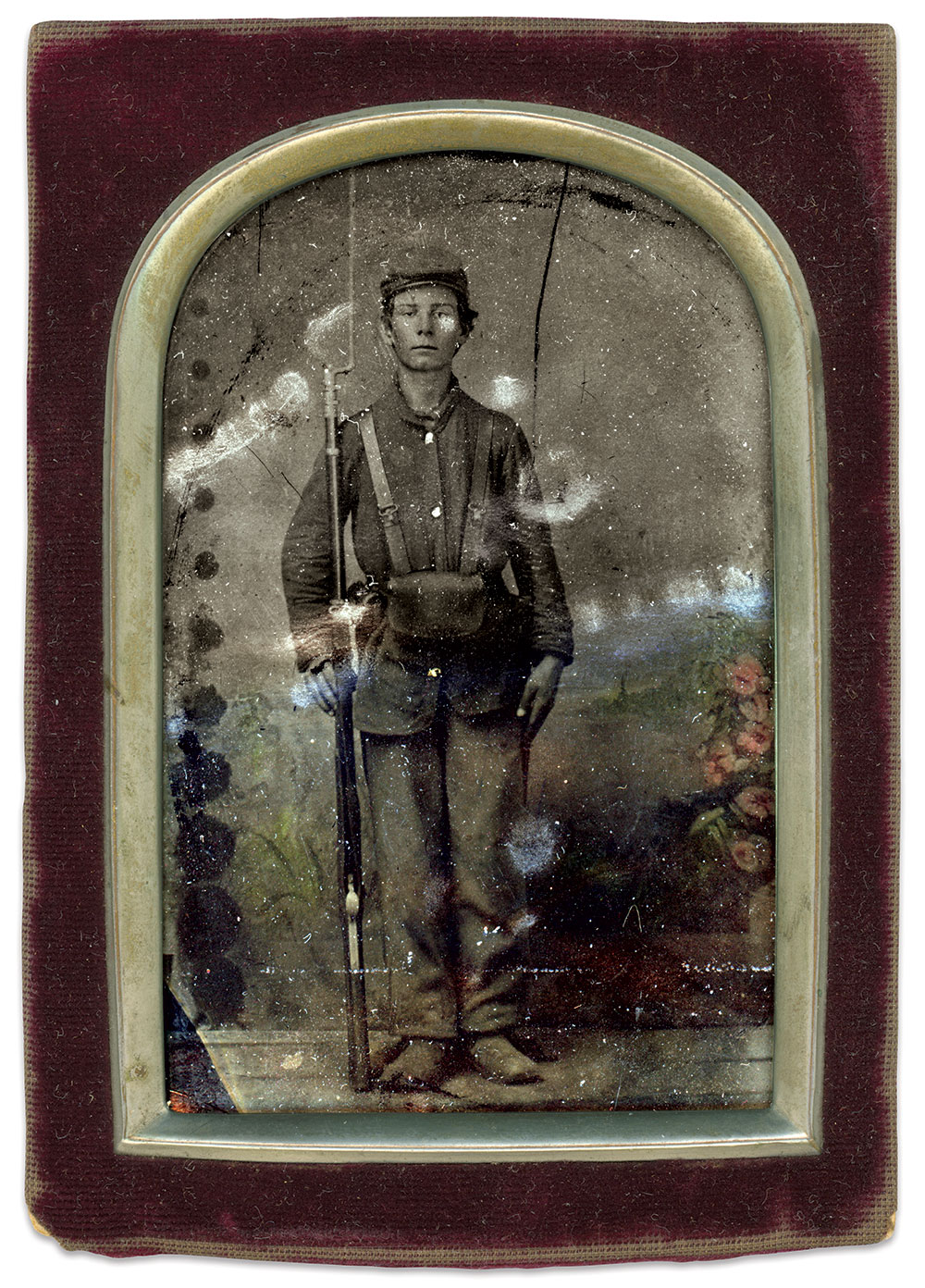 8th-plate tintype by an unidentified photographer.Paul D. Johnson Collection.