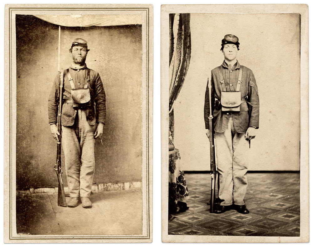 Left: Carte de visite by an unidentified photographer. Ronald S. Coddington Collection. Right: Carte de visite by Samuel Clarke of Reading, Pa. Paul D. Johnson Collection.