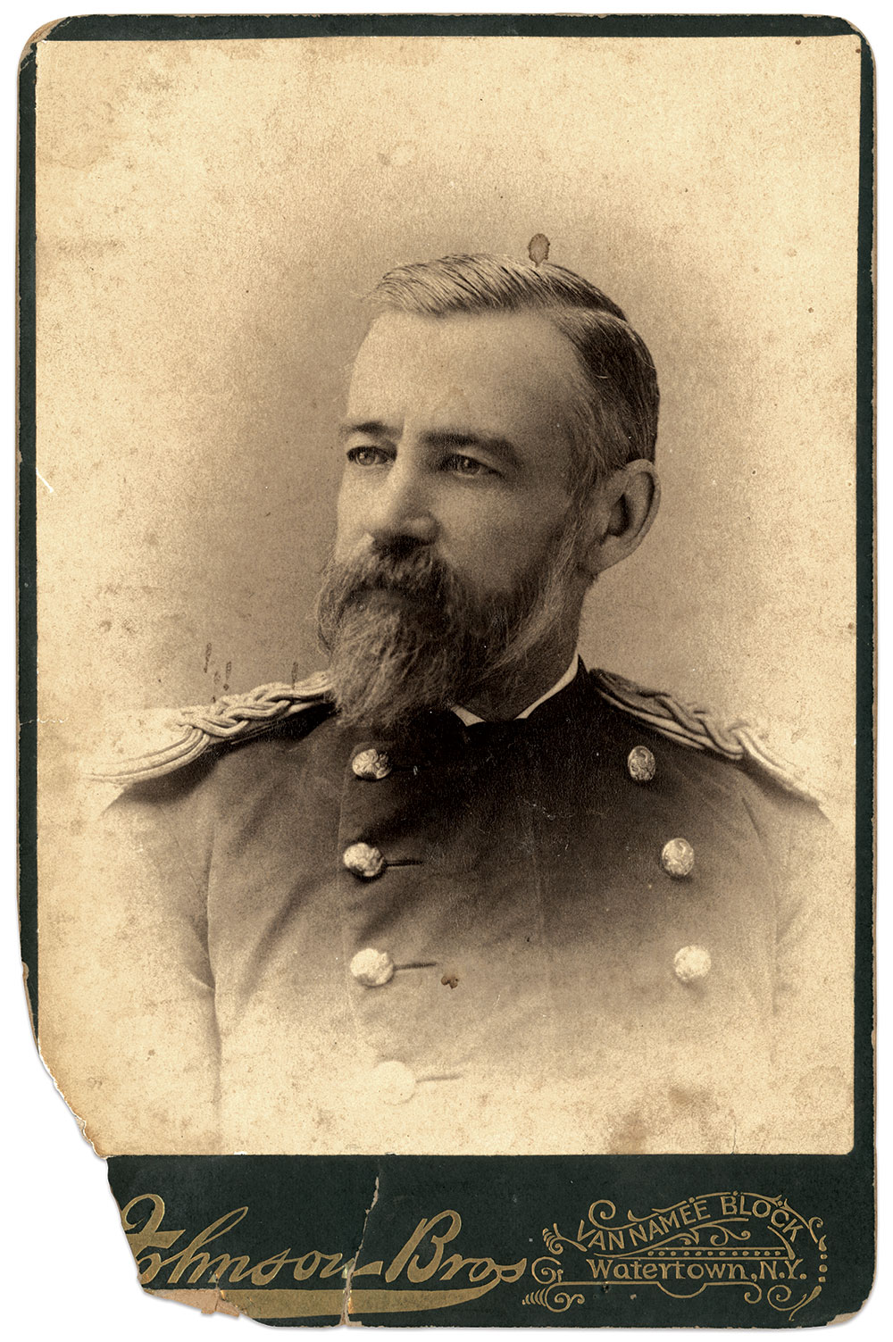 Postwar portrait of Quinby. Cabinet card by Johnson Brothers of Watertown, N.Y.