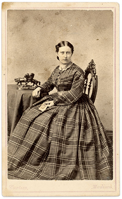 Myra, circa 1867. Carte de visite by E.R. Curtiss of Madison, Wis.