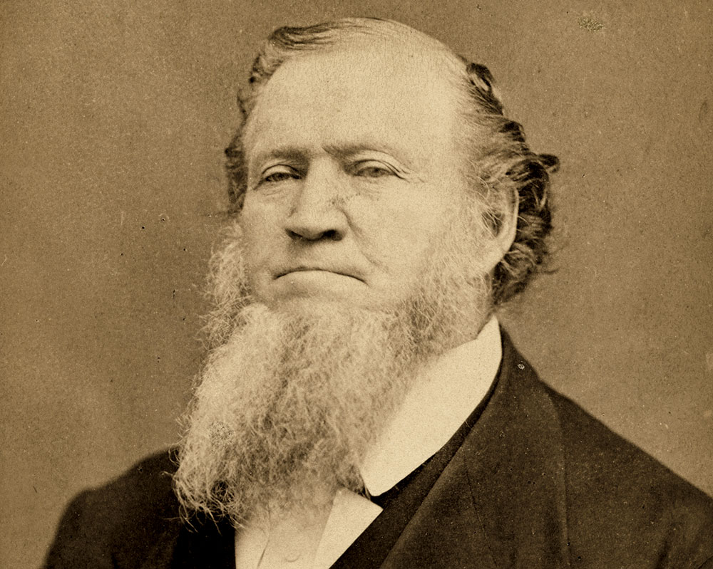 Evans found Mormon leader and territorial governor Brigham Young a kindly soul despite his rugged looks. Carte de visite by Charles William Carter of Salt Lake City, Utah. National Portrait Gallery.