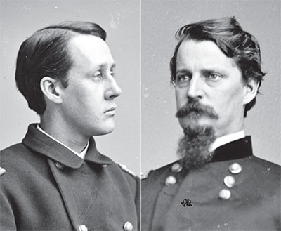 Generals Barlow and Hancock. Glass plate negatives by Mathew B. Brady of Washington, D.C. Library of Congress.