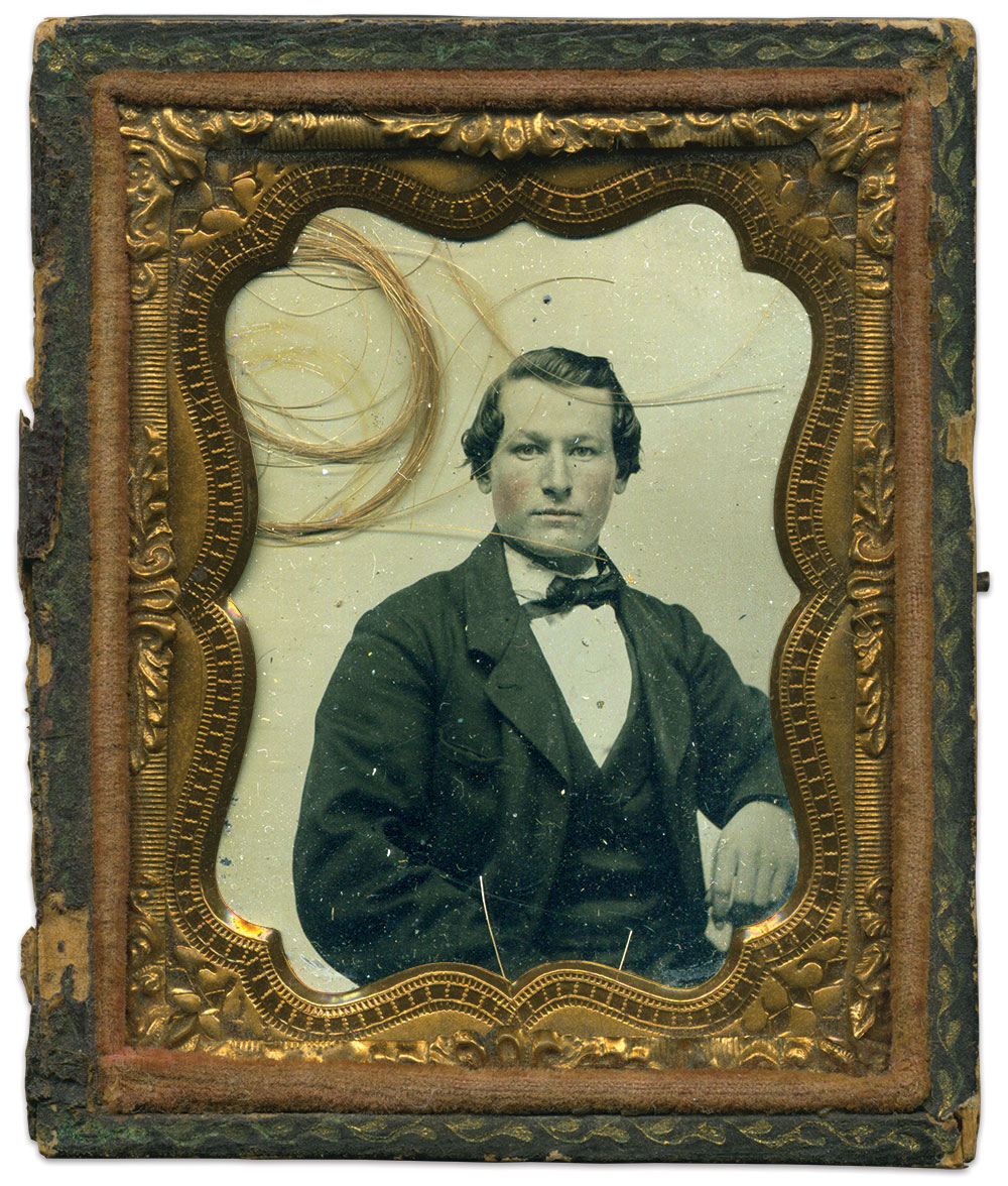 Henry with a lock of hair, circa 1859. Ninth-plate ambrotype by unidentified photographer.