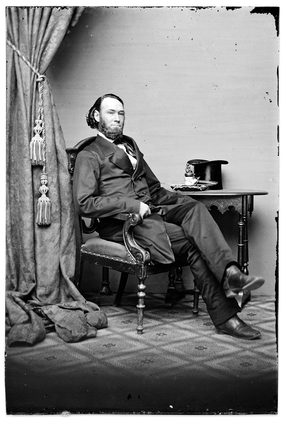 Daniel Eton Somes (1815-1888) served as a Republican member of the U.S. House of Representatives from 1859-1861. Glass plate negative by Mathew B. Brady of Washington, D.C. Library of Congress.