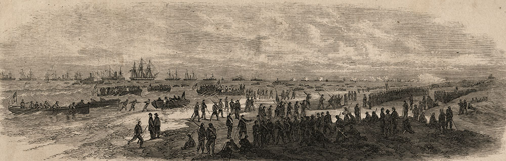 “Storming Fort Fisher,” from the February 4, 1865, issue of Frank Leslie’s Illustrated Newspaper.