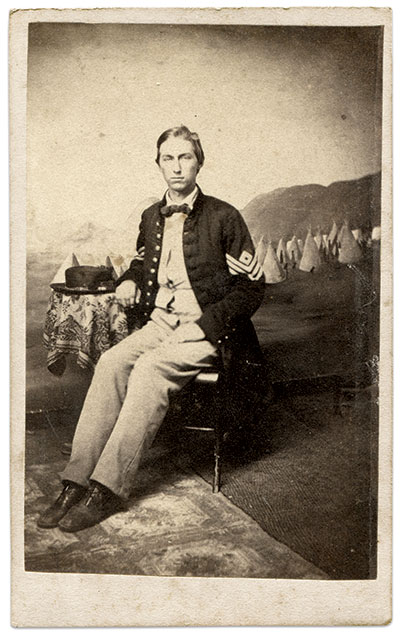 Unidentified first sergeant. Carte de visite. Rick Brown Collection of American Photography.