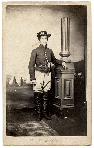 Private William J. Wolfe of the 18th Indiana Battery. Carte de visite. Rick Brown Collection of American Photography.