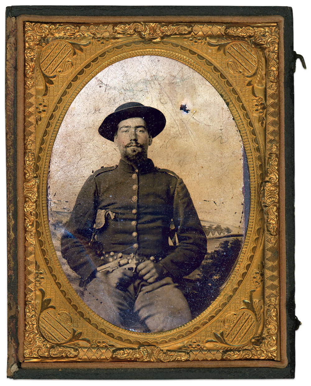 Quarter-plate tintype by an unidentified photographer. Justin Emmons Collection.