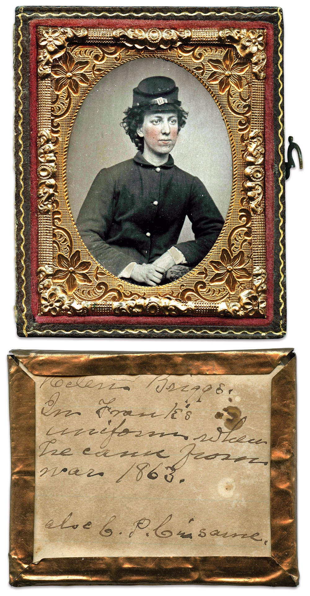 Helen Briggs, daughter of photographer Jesse Briggs. Sixth-plate ambrotype attributed to Jesse Briggs of Boston, Mass. Author’s collection.