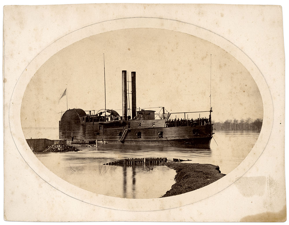 The timber-clad steam gunboat Tyler, assigned to Phelps’s command, played a key role in the Union victories at Forts Henry and Donelson, and the Battle of Shiloh. Albumen print by an unidentified photographer. The Liljenquist Family Collection at the Library of Congress.